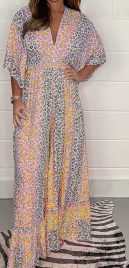 ๐ NEW STYLE V-neck Leopard Print Dress ๐
