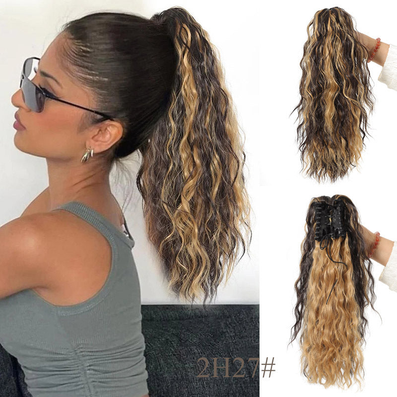💜 LAST DAY PROMOTION - 50%OFF💜18 Inch Curly Wavy Frizzy Hair Extension with Ponytail✈️ free shipping