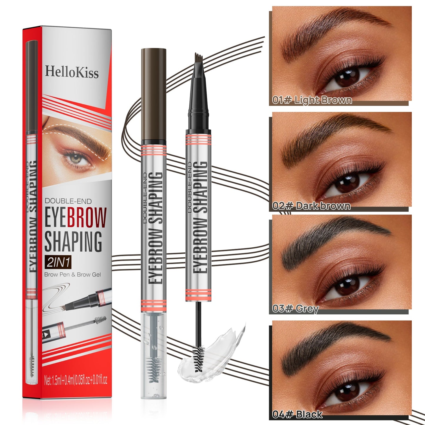 ❣️LAST DAY - BUY 1 GET 1 FREE❣️2-in-1 Brow Pen and Sealing Brow Gel for Real Fuller Eyebrows🥳Free shipping