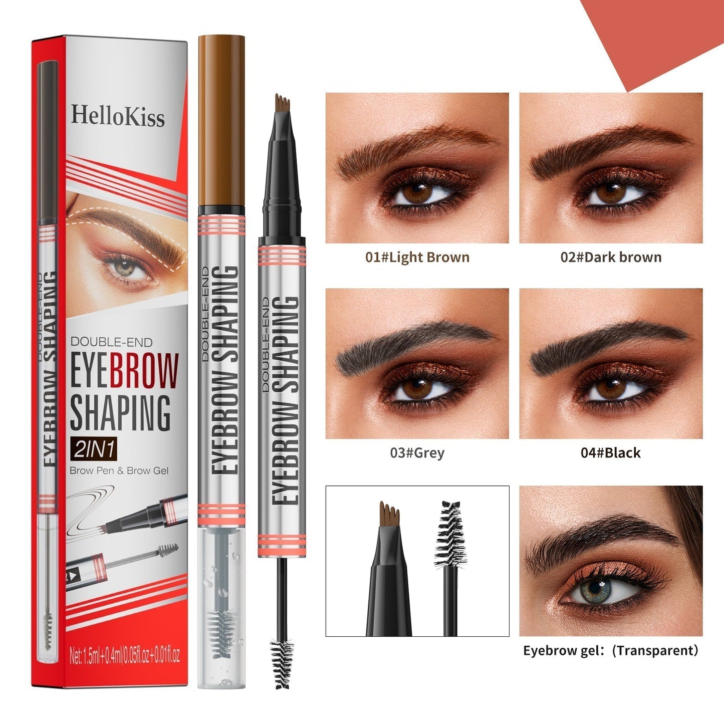 ❣️LAST DAY - BUY 1 GET 1 FREE❣️2-in-1 Brow Pen and Sealing Brow Gel for Real Fuller Eyebrows🥳Free shipping