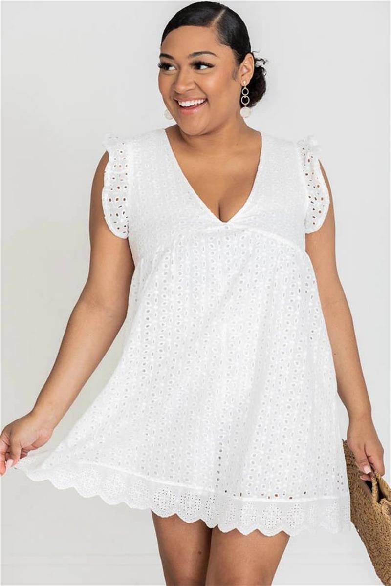 ⏰ Summer Sale💕 Elegant Lace Hollow Out Dress with Pockets