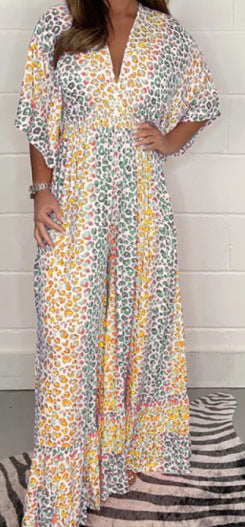 ๐ NEW STYLE V-neck Leopard Print Dress ๐