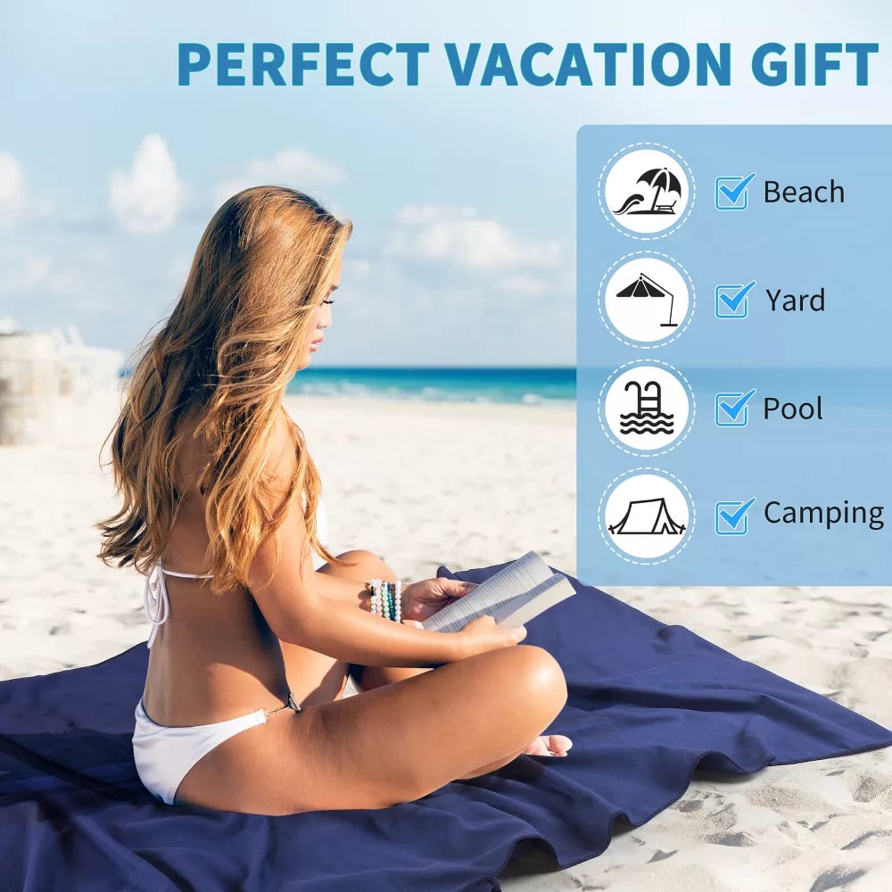 🫧Summer Hot Sale 50% OFF🏖️Sun Lounger Towel in Bag with Pockets Storage
