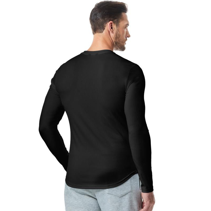 💗LAST DAY PROMOTION - 70%OFF V-Neck Longline Ribbed Tees Shirts Long Sleeve Gym Workout Athletic Menswear Tops