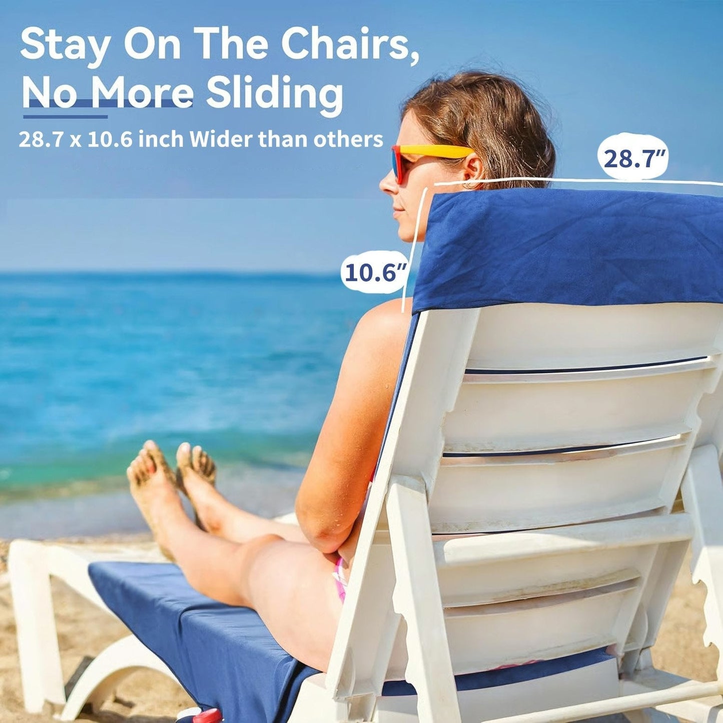 🫧Summer Hot Sale 50% OFF🏖️Sun Lounger Towel in Bag with Pockets Storage