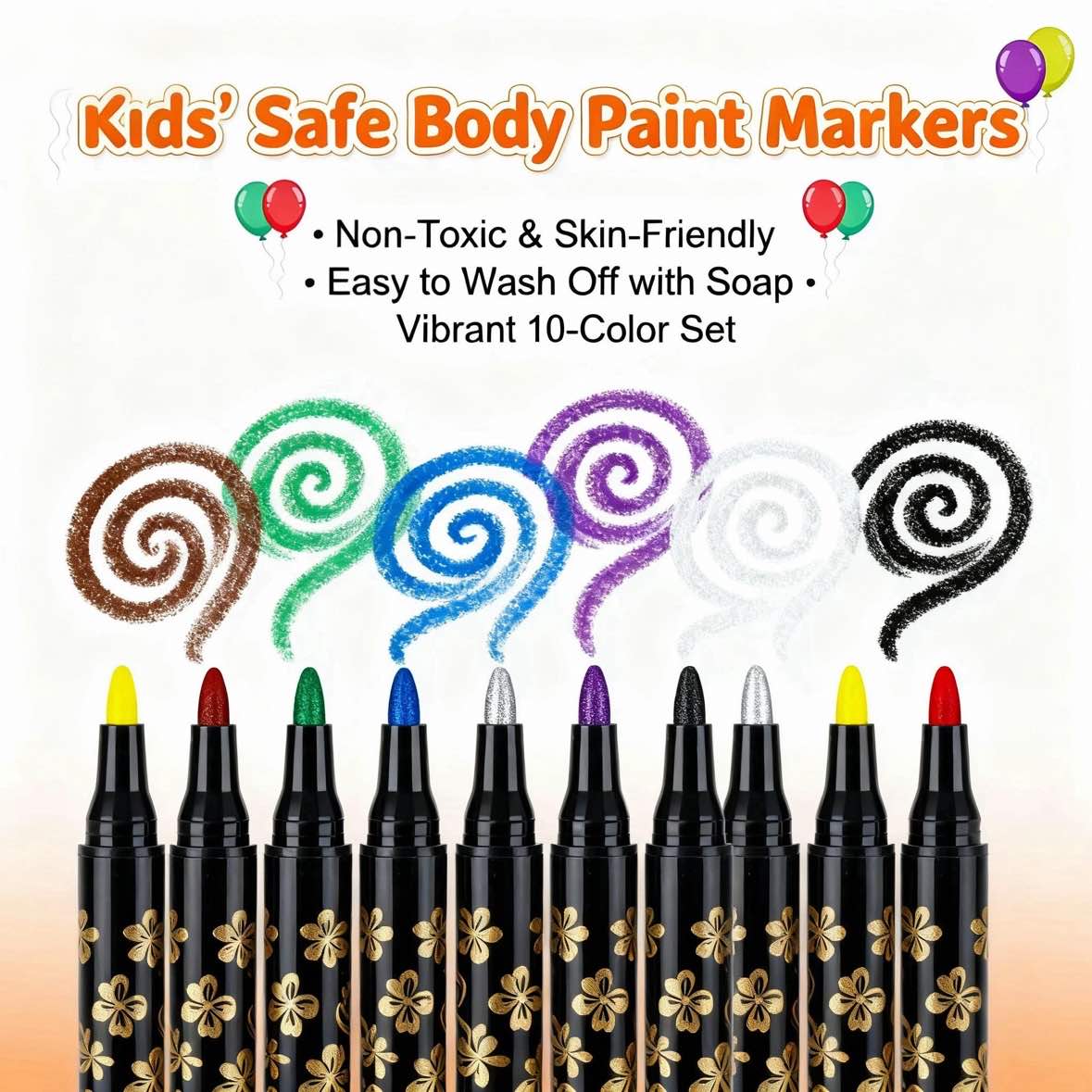 ⏰LIMITED SALE 60% OFF - BUY 1 GET 1 FREE!!🎨✨️10-Color Temporary Tattoo Markers Set