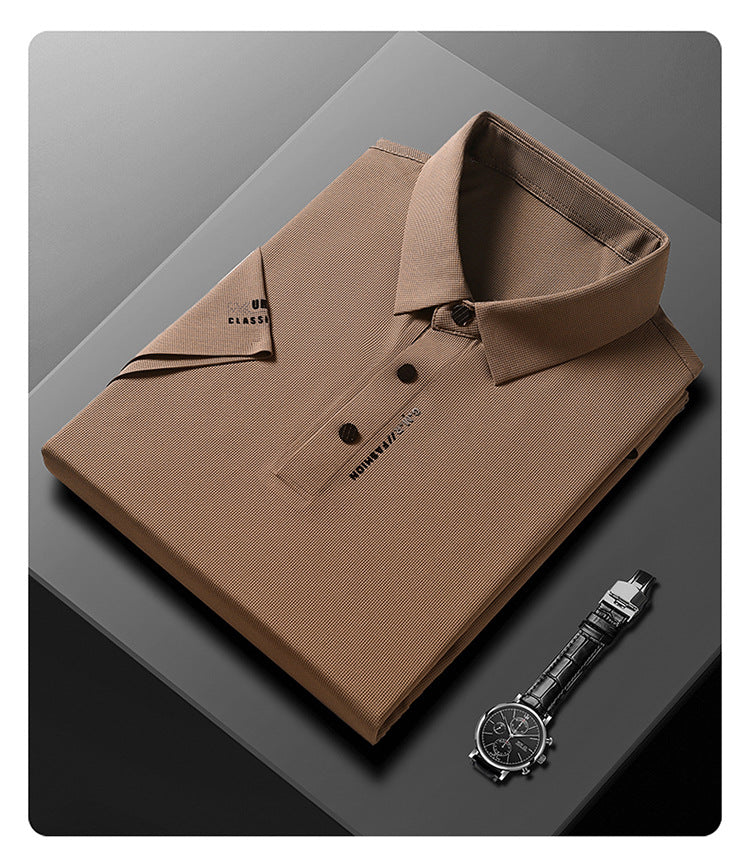 🎁👔Men's Ice Silk Cuffs and Chest Dual Graphic Short Sleeve🔥🔥
