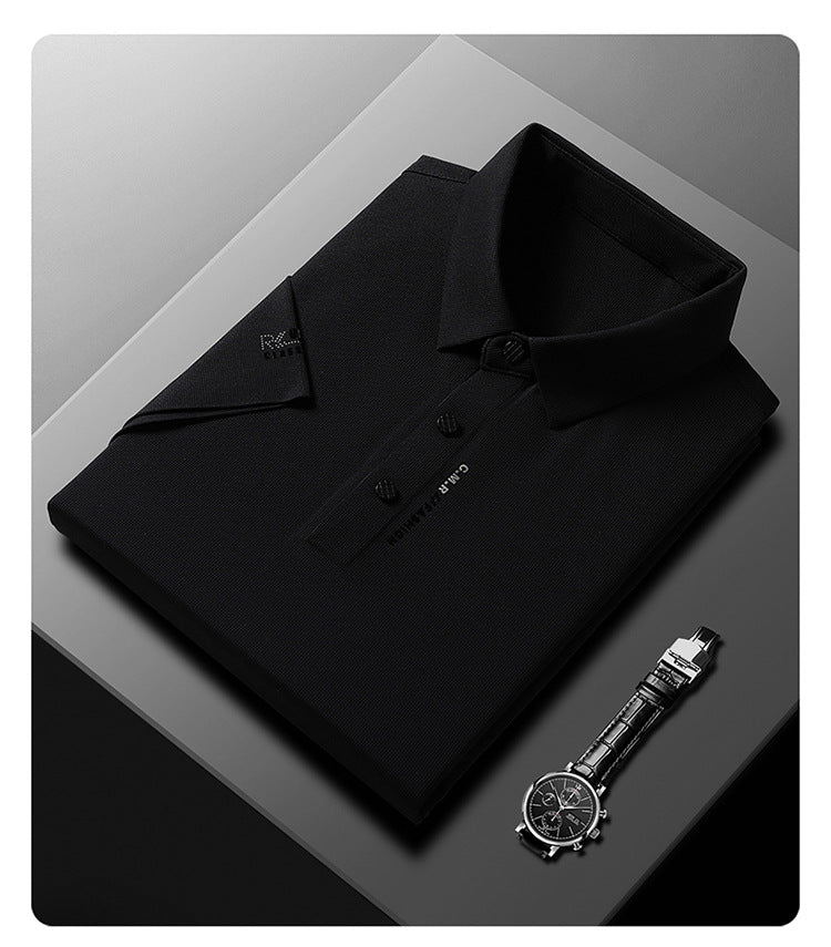 🎁👔Men's Ice Silk Cuffs and Chest Dual Graphic Short Sleeve🔥🔥