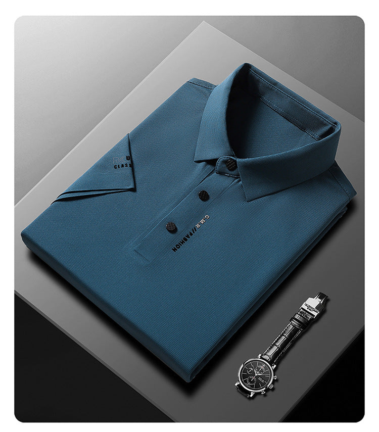 🎁👔Men's Ice Silk Cuffs and Chest Dual Graphic Short Sleeve🔥🔥