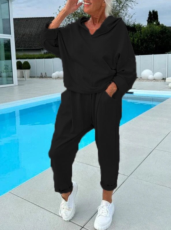 🍂 Limited Time 60% OFF🍂Women's comfytwo-piece hoodie set in plain colours