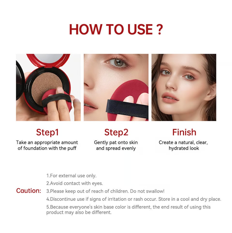 🔥🎉2025 HOT SALE🎉✨High-Coverage Hydrating Long-Lasting Red Cushion Foundation