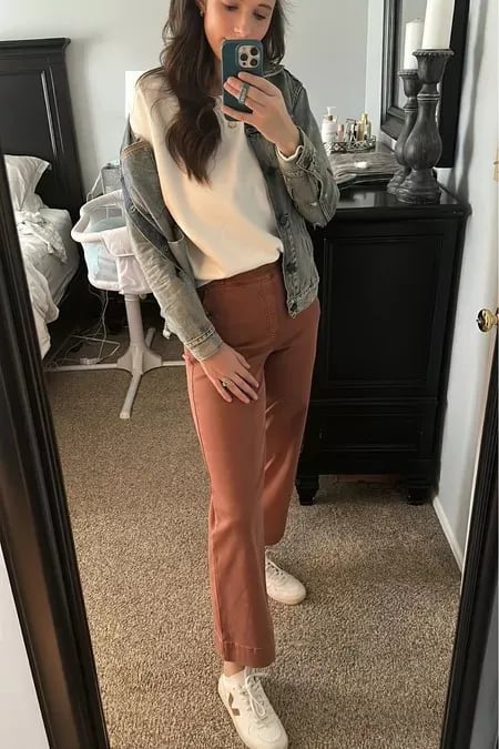 🔥2024 HOT SALE🔥Stretch Twill Cropped Wide Leg Pants