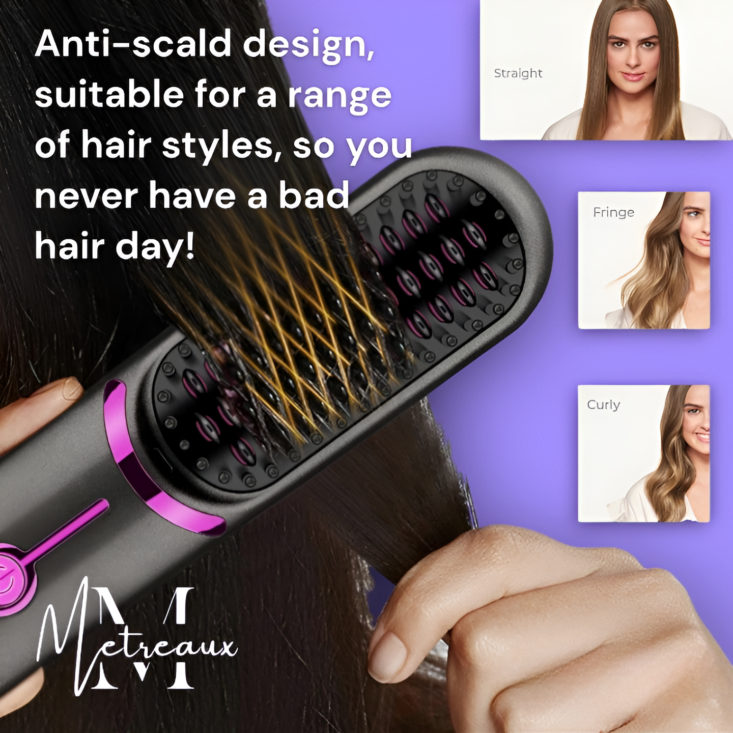 🔥⚡Summer Hot Sale 50% Off💁♀️Wireless Ceramic Heating Hair Straightening Comb