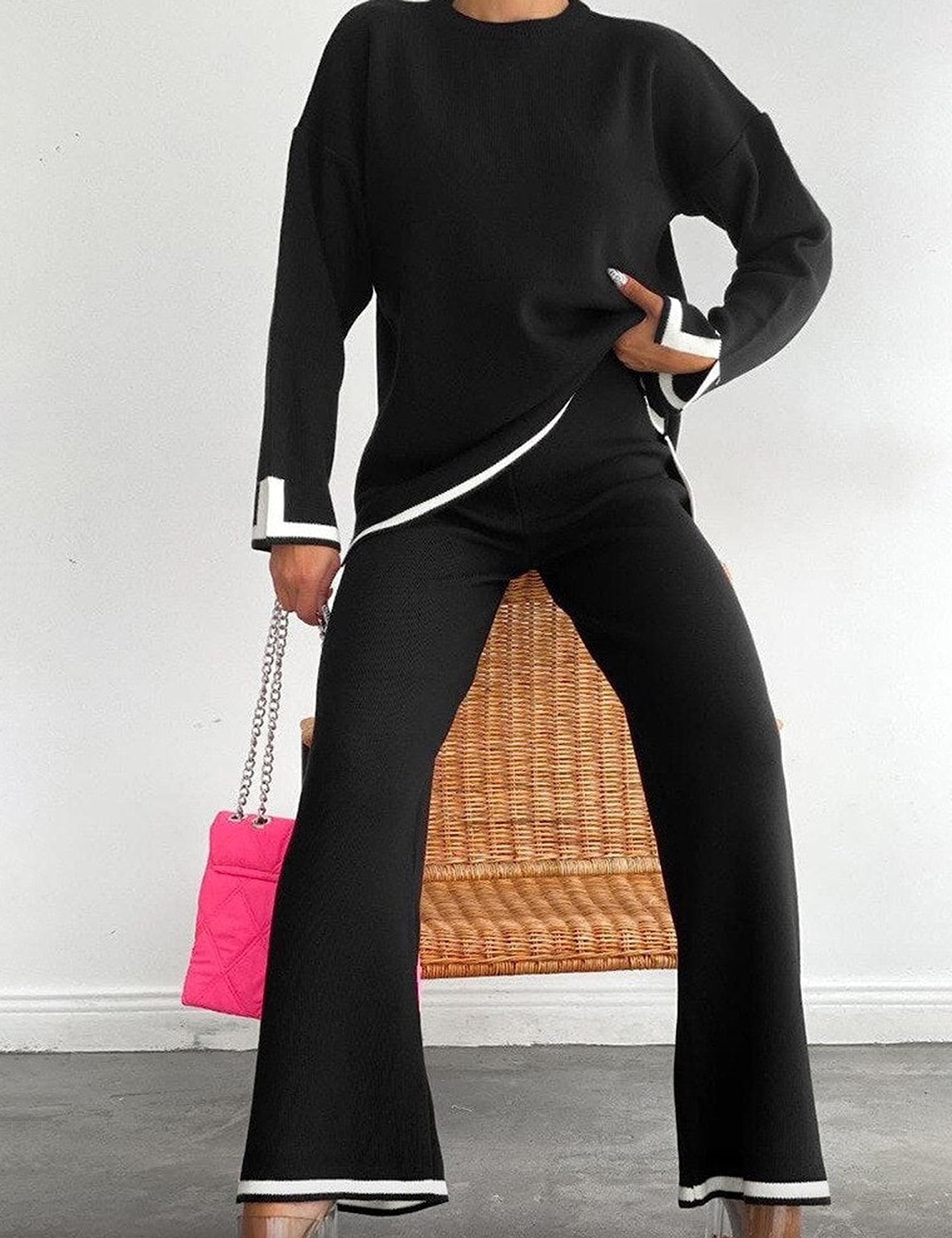 💕 Classy & Comfortable🧥+👖Classy Elastic Knit Lounge Set✨