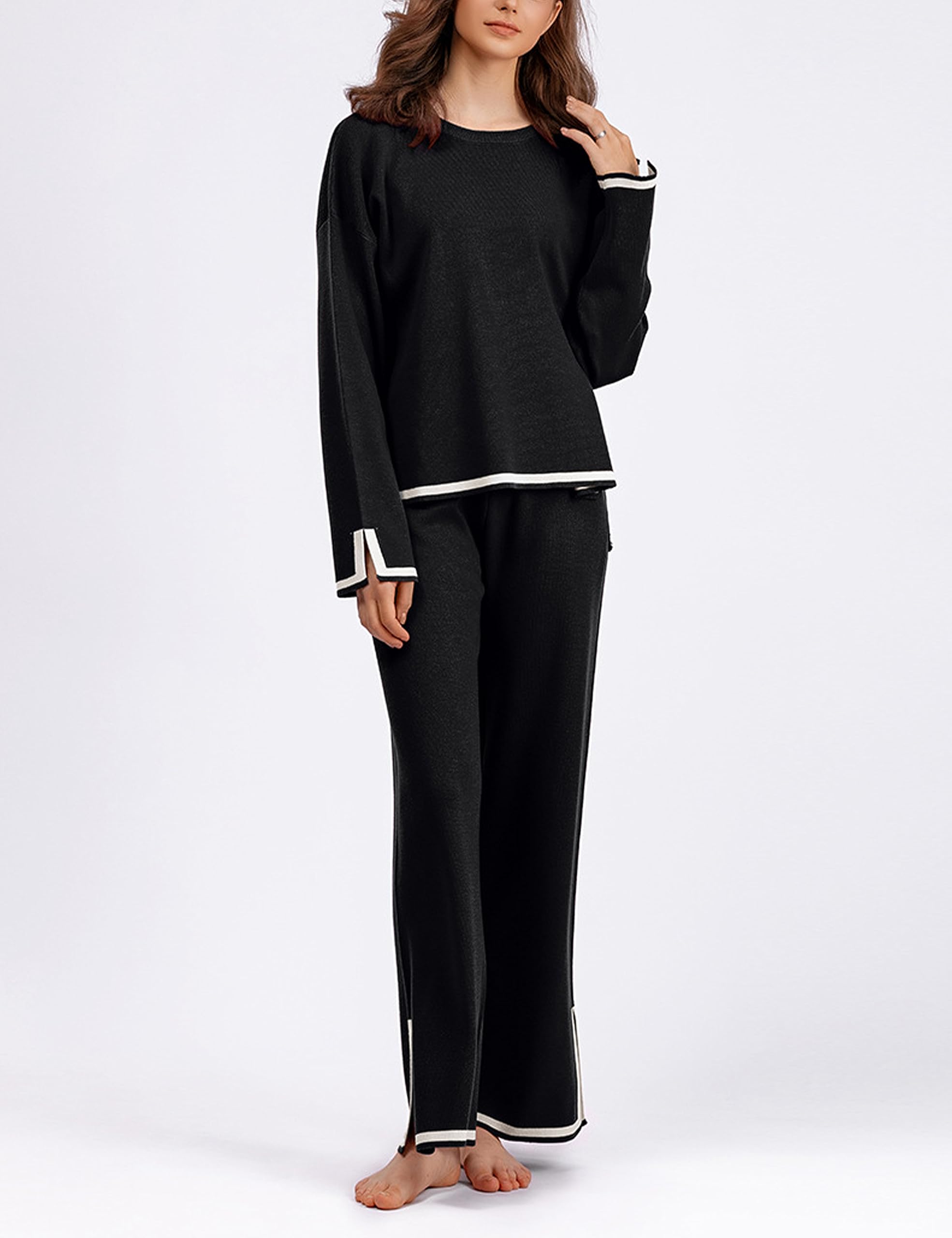 💕 Classy & Comfortable🧥+👖Classy Elastic Knit Lounge Set✨