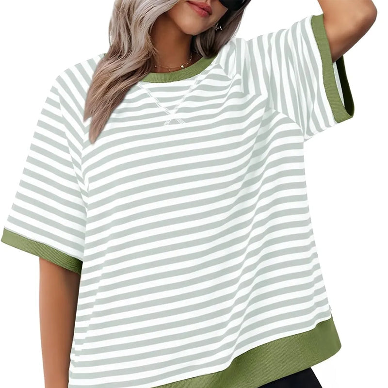 🔥2024 Summer Sale 49% OFF💥Women's Oversize Striped T-Shirts