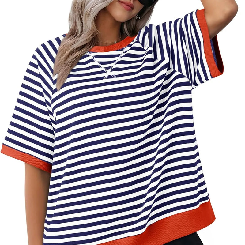 🔥2024 Summer Sale 49% OFF💥Women's Oversize Striped T-Shirts