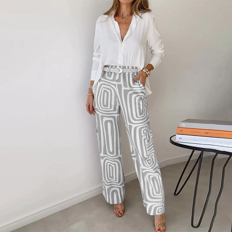 ✨Hot Sale 50% off✨Women's Casual Shirt Pants Two Piece Set