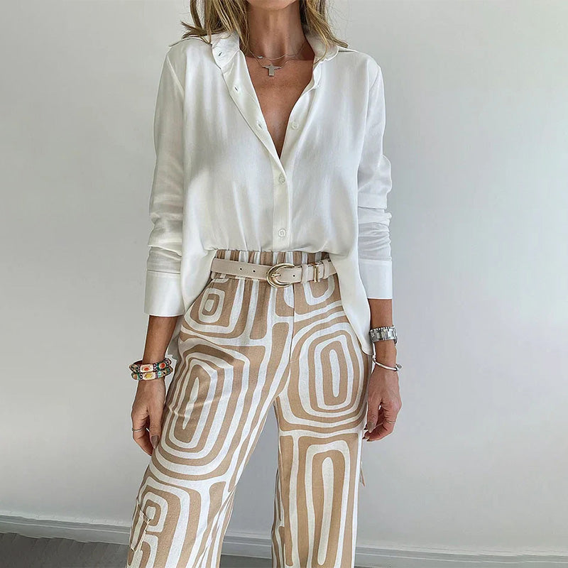 ✨Hot Sale 50% off✨Women's Casual Shirt Pants Two Piece Set