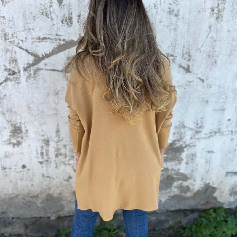 omen's Cozy Knit Long Sleeve Tunic Top with Side Slits