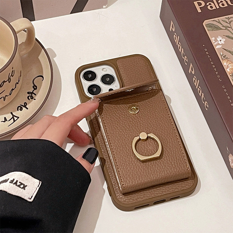 Phone Case with Card Holder & Ring Stand for iPhone