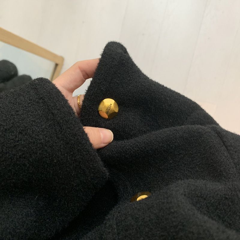 Simple Temperament Metal Button Short Coat for women