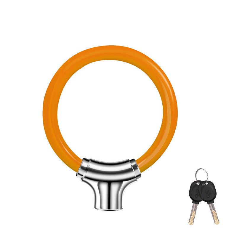 Portable Anti-Theft Ring-Shaped Steel Cable Lock for Bicycles