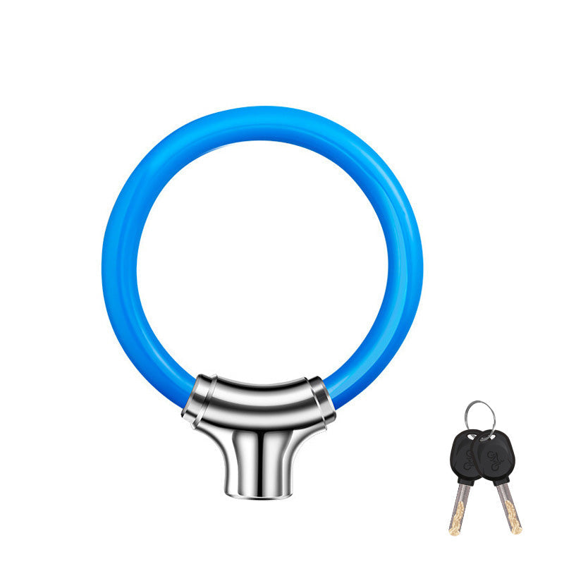 Portable Anti-Theft Ring-Shaped Steel Cable Lock for Bicycles