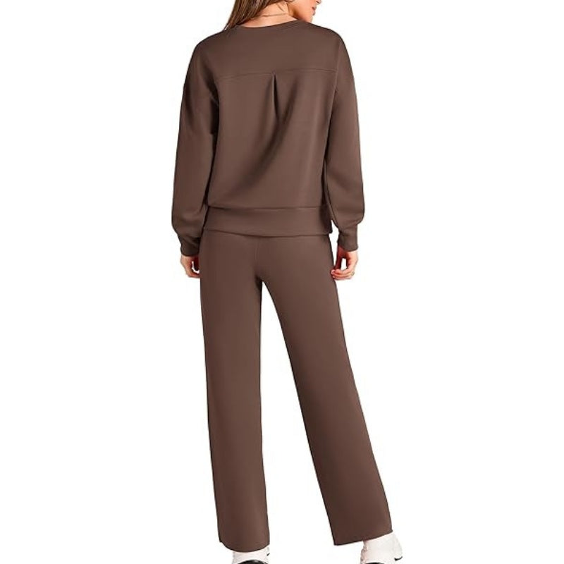 ✨️New for autumn✨Round Neck Top Drawstring Pants 2-Piece Set