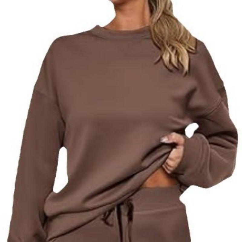 ✨️New for autumn✨Round Neck Top Drawstring Pants 2-Piece Set