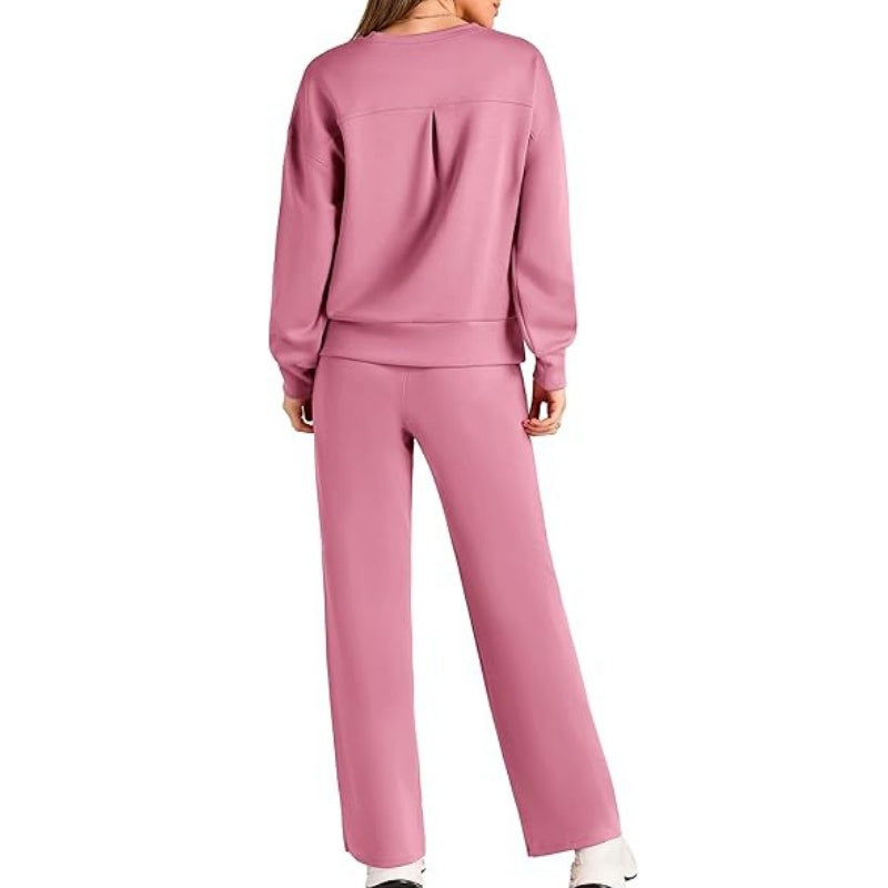 ✨️New for autumn✨Round Neck Top Drawstring Pants 2-Piece Set
