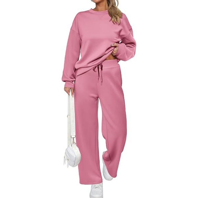 ✨️New for autumn✨Round Neck Top Drawstring Pants 2-Piece Set