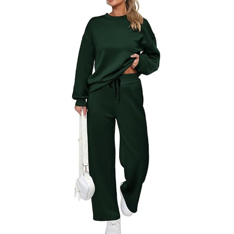 ✨️New for autumn✨Round Neck Top Drawstring Pants 2-Piece Set