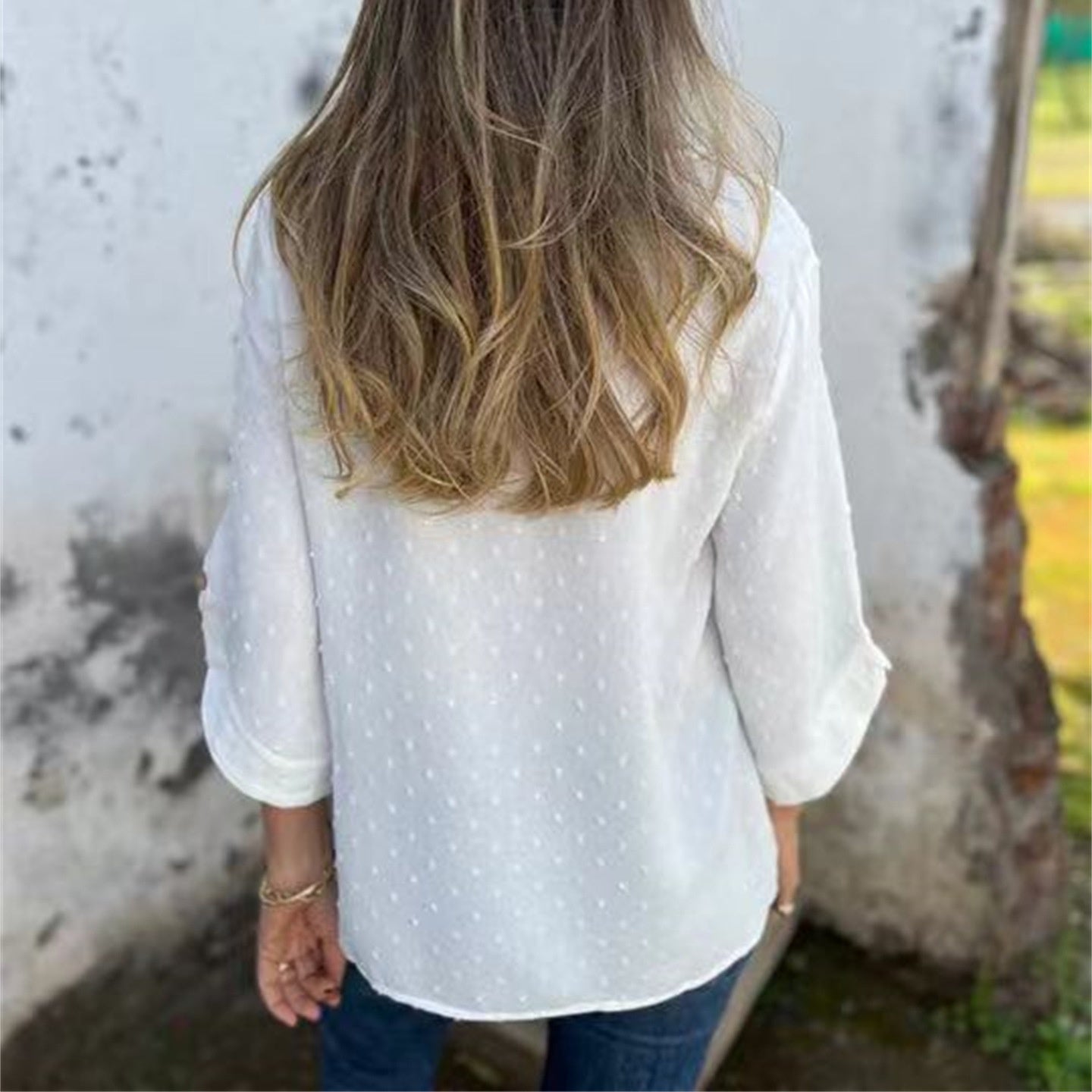 Seasonal Specials Women's Casual Round Neck Jacquard Top