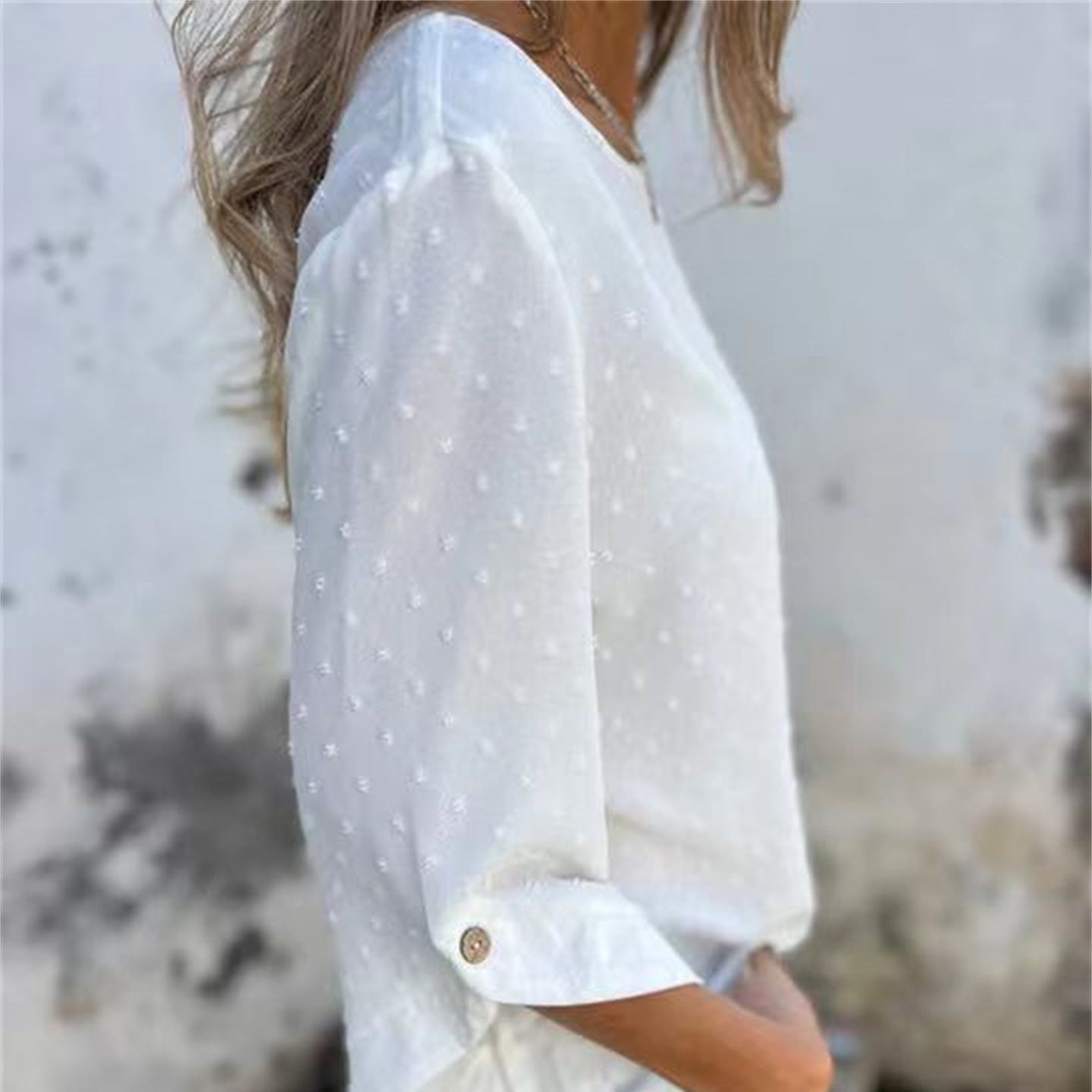 Seasonal Specials Women's Casual Round Neck Jacquard Top