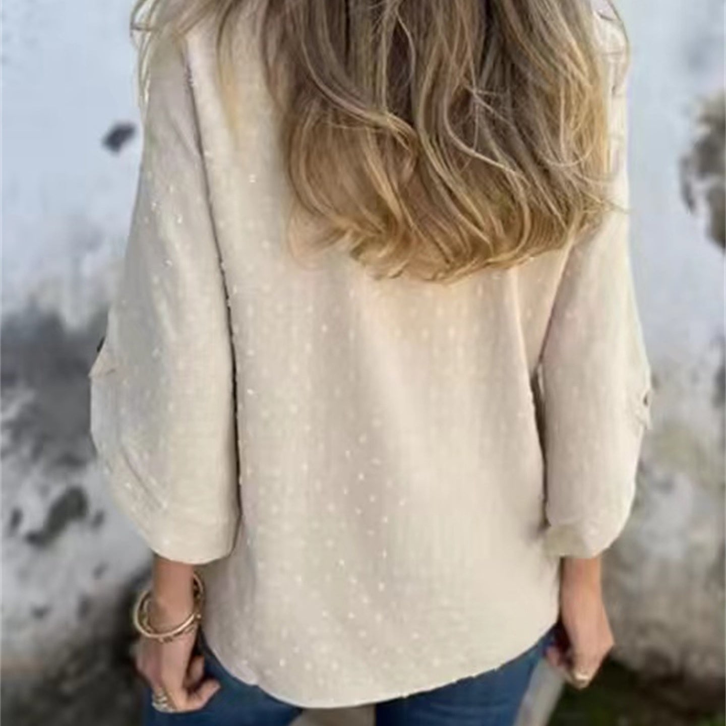 Seasonal Specials Women's Casual Round Neck Jacquard Top