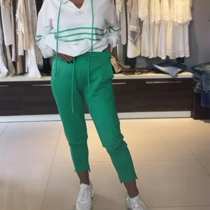 🍁New for autumn✨Women's Striped Hooded Sweatshirt and Pants Set