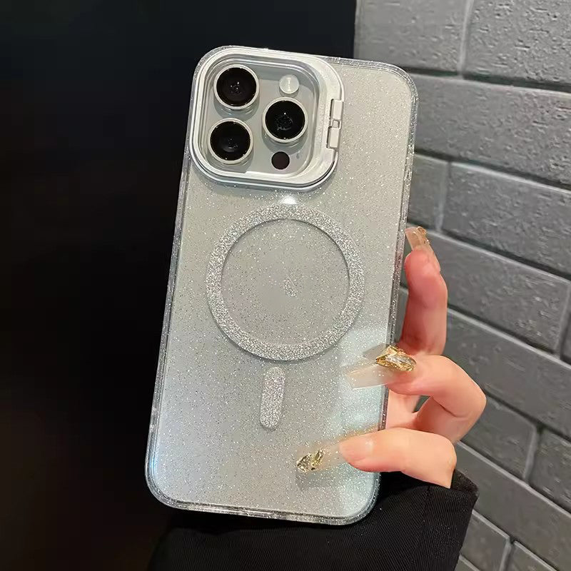 🔥Best Selling🔥Glitter Shockproof Magnetic Phone Case with Stand