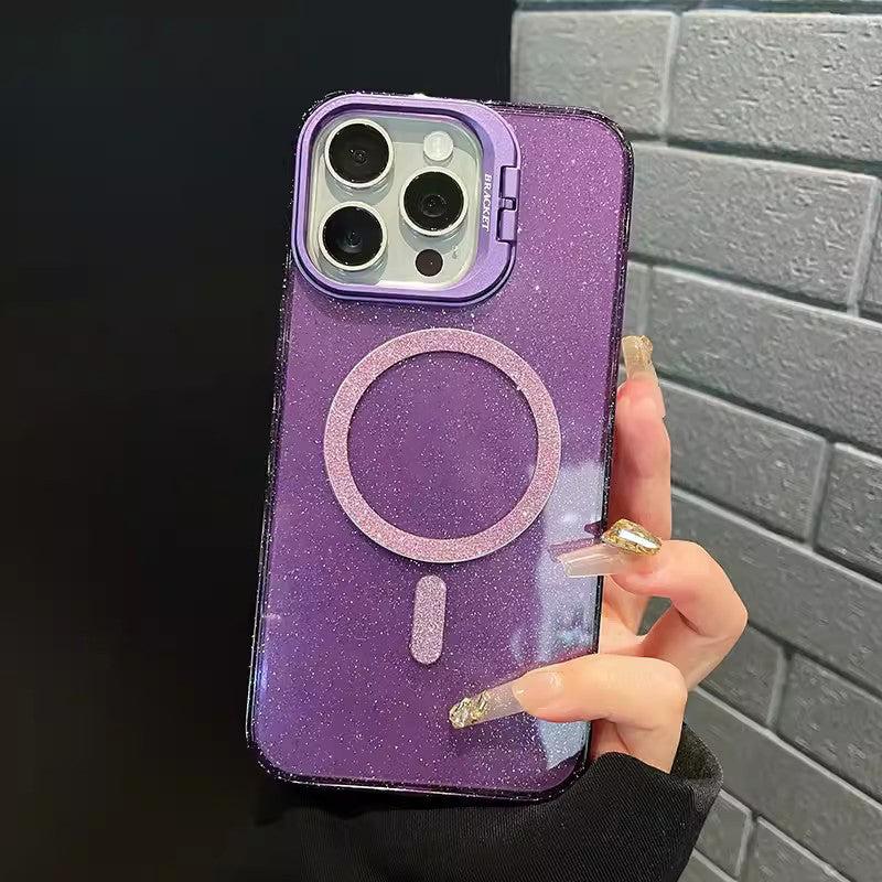🔥Best Selling🔥Glitter Shockproof Magnetic Phone Case with Stand