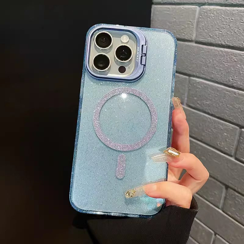 🔥Best Selling🔥Glitter Shockproof Magnetic Phone Case with Stand