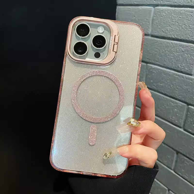 🔥Best Selling🔥Glitter Shockproof Magnetic Phone Case with Stand