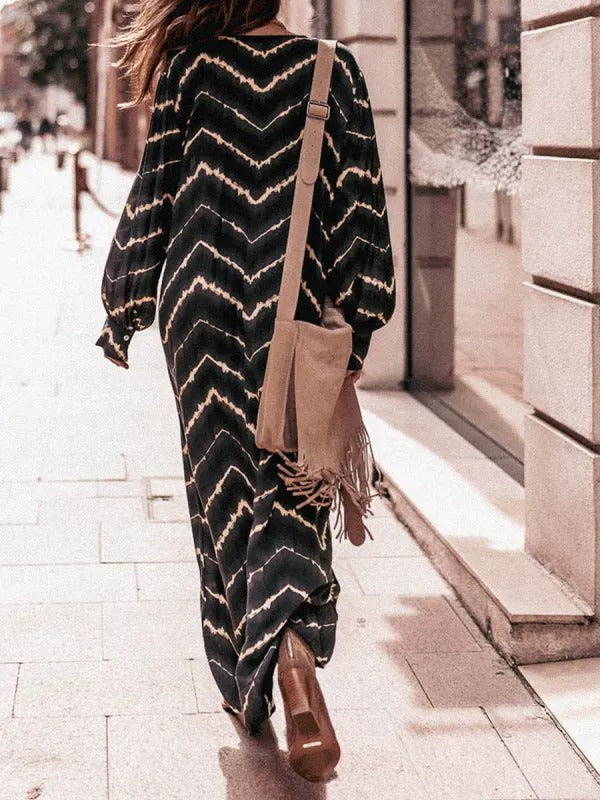 💃Seasonal Specials💃Boho Stripe Long Sleeves Dress