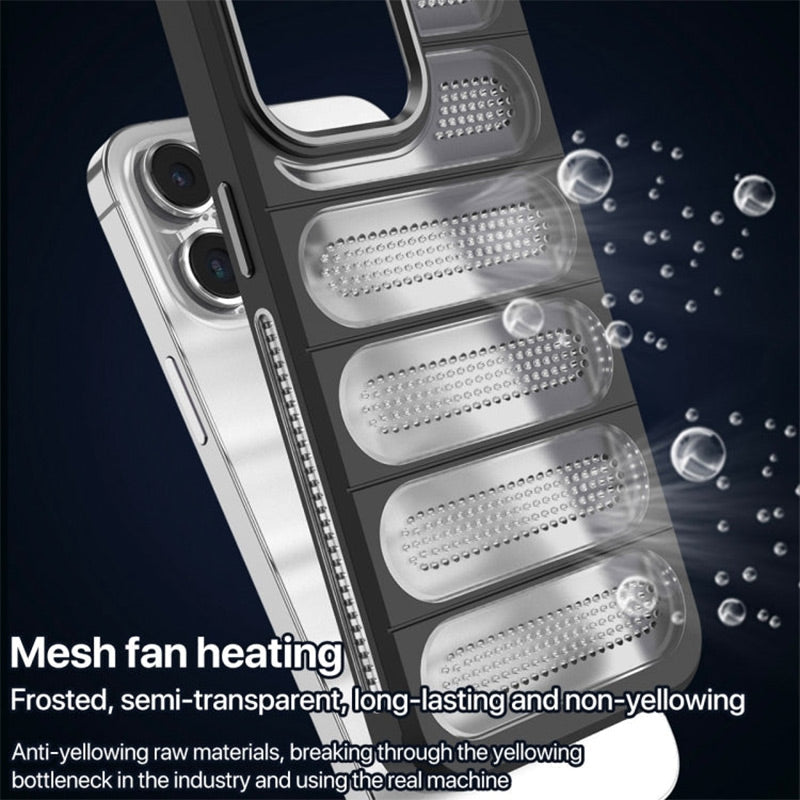 Breathable Phone Case with Cooling Ports for iPhone 16-13 Series
