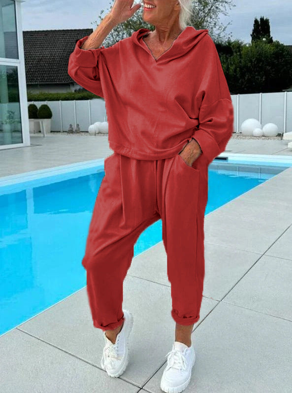 🍂 Limited Time 60% OFF🍂Women's comfytwo-piece hoodie set in plain colours