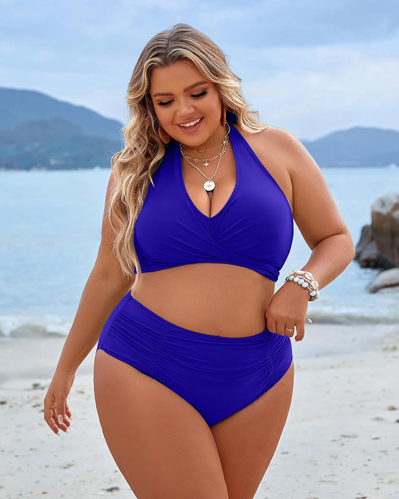 🍹Summer Hot Sales 50%OFF☀️Tummy Control Bathing Suits Modest High Waisted Bikini Sets
