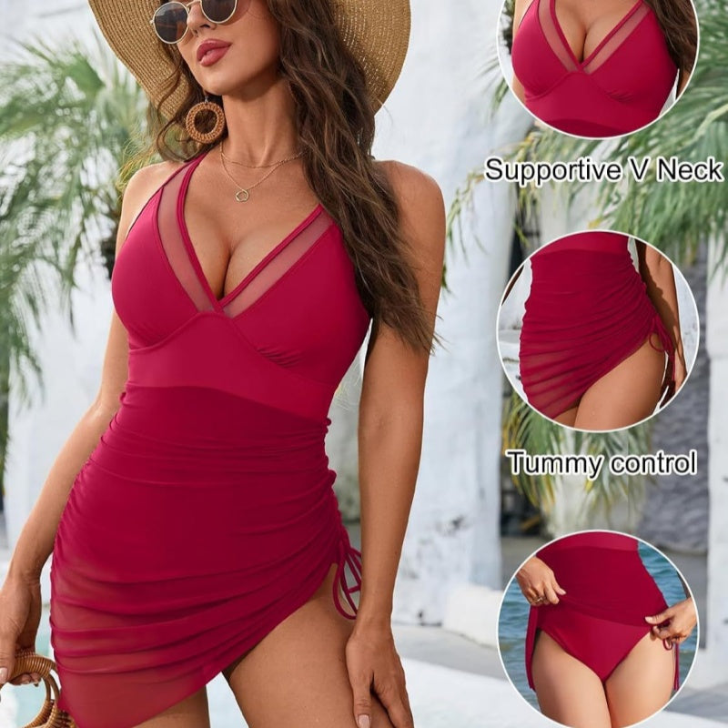 🌷Summer hot sale-50% off🍧Slimming Mesh Sheer Sarong Wraps Swimsuit