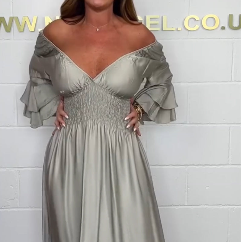 💕 TOP DEAL 💕Women's Flowy Ruffle High Waist Dress