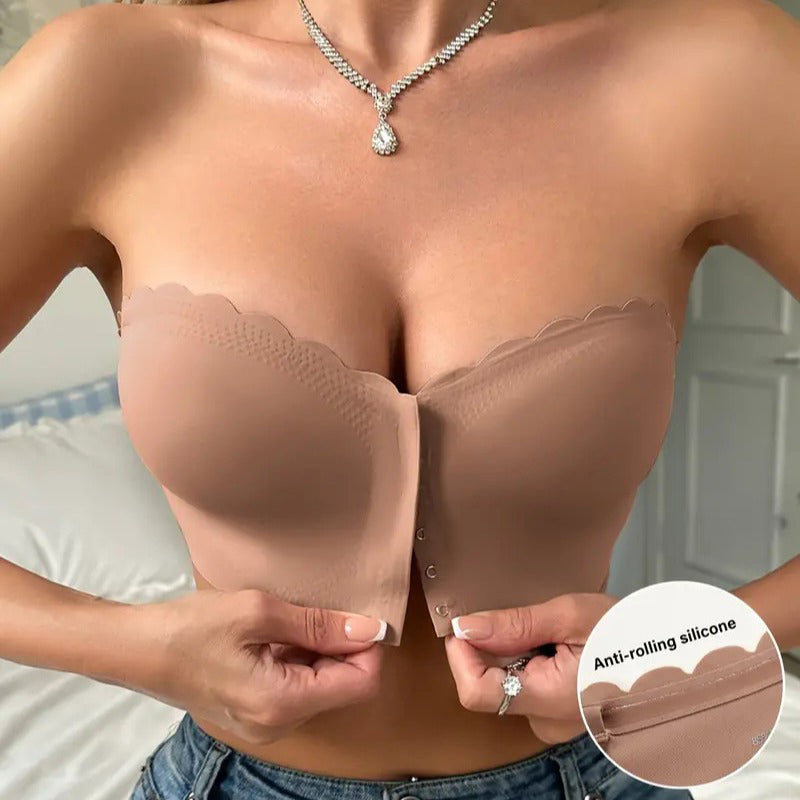 💗LAST DAY - BUY 1 GET 1 FREE💗Seamless Front Closure Strapless Bandeau Bra – Comfort & Support All Day! 💖