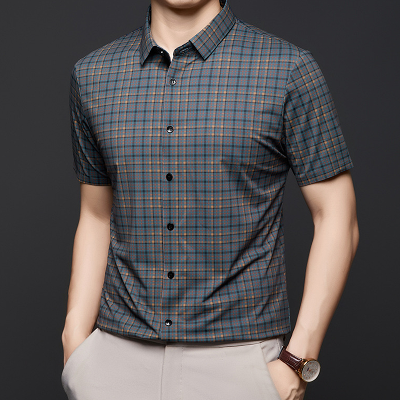 🔥50% OFF! Men's Classic Plaid Short Sleeve Shirt → Timeless Comfort & Easy Care