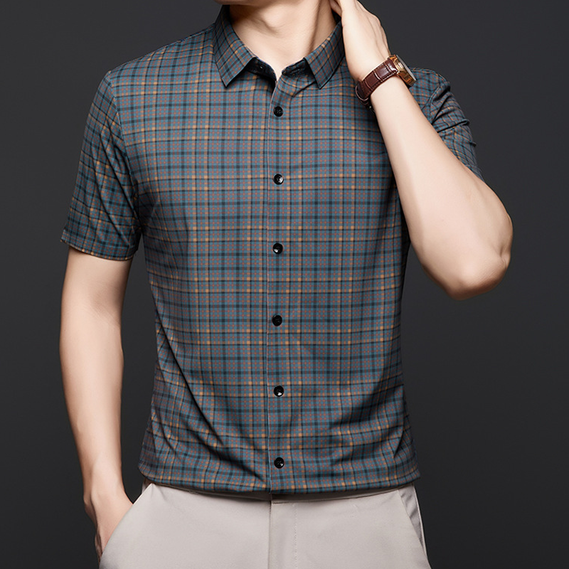 🔥50% OFF! Men's Classic Plaid Short Sleeve Shirt → Timeless Comfort & Easy Care